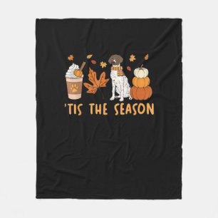 Het Is Het Seizoen Duitse Staande Hond Herfst Pomp Fleece Deken