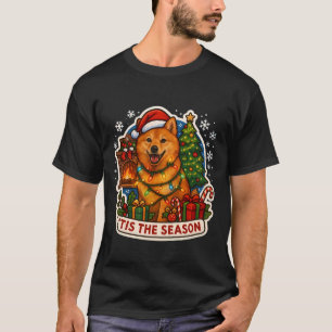 Het Is Het Seizoen Finse Spits Hond Vrolijk Kerstm T-shirt