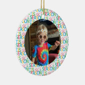 Het is het seizoen Foto Kerstbal Keramisch Ornament (Rechts)
