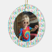 Het is het seizoen Foto Kerstbal Keramisch Ornament (Links)