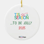 Het is het seizoen Foto Kerstbal Keramisch Ornament (Achterkant)