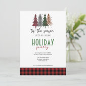 Het Is Het Seizoen Geruite Bomen Kerstfeest Kaart (Staand voorkant)