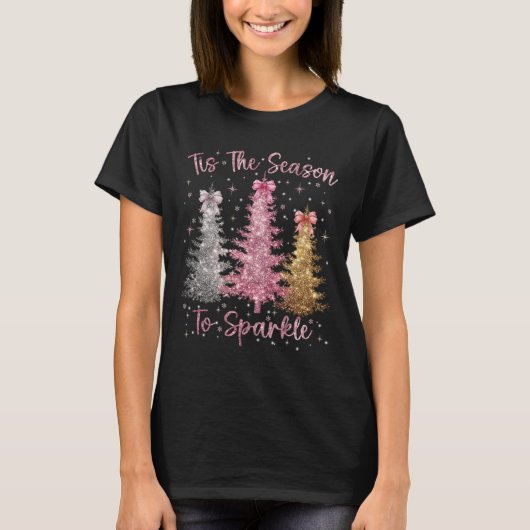 Het Is Het Seizoen Glans Kerstdboom Kerst Vrouwen T-shirt (Voorkant)