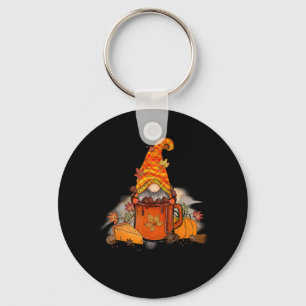 Het Is Het Seizoen Gnomie Herfst Koffie Retro Vint Sleutelhanger
