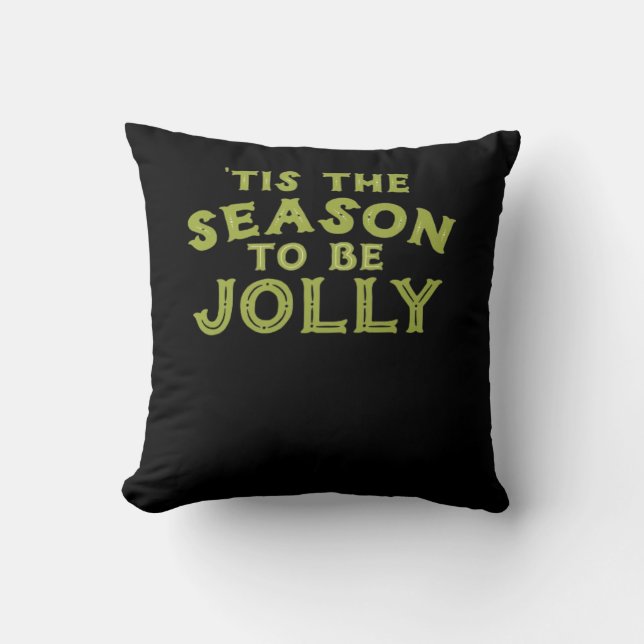 Het Is Het Seizoen Grappig Kerstmis Kussen (Voorkant)