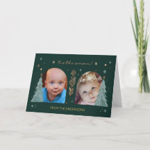 Het is het Seizoen Groen Kerst Foto Twee Bogen