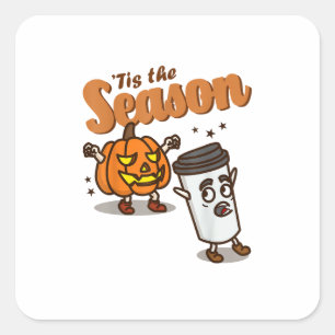 Het Is Het Seizoen Haat Pumpkin Spice Latte Hallow Vierkante Sticker