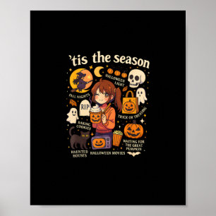 Het Is Het Seizoen Halloween Anime Pictogrammen He Poster
