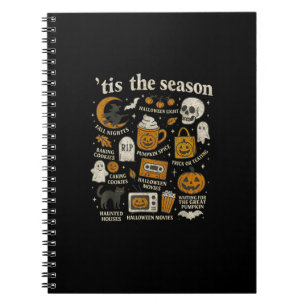Het Is Het Seizoen Halloween-pictogrammen Herfston Notitieboek
