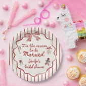 Het Is Het Seizoen Hand Getekende Kerst Trouw Brui Papieren Bordje (Feest)