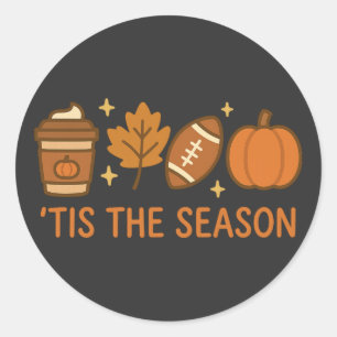 Het Is Het Seizoen Herfst Autumn Pompoen Kruiden F Ronde Sticker