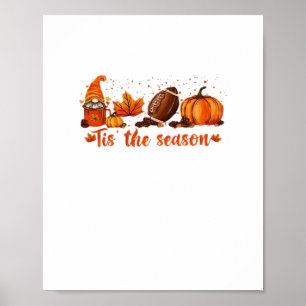 Het Is Het Seizoen Herfst Gnome Voetbal Ontwerp Poster