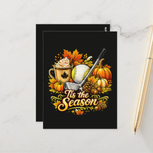 Het Is Het Seizoen Herfst Golf Pompoen Kruid Koffi Briefkaart