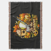 Het Is Het Seizoen Herfst Golf Pompoen Kruid Koffi Deken (Voorkant Verticaal)