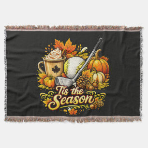 Het Is Het Seizoen Herfst Golf Pompoen Kruid Koffi Deken