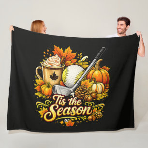 Het Is Het Seizoen Herfst Golf Pompoen Kruid Koffi Fleece Deken