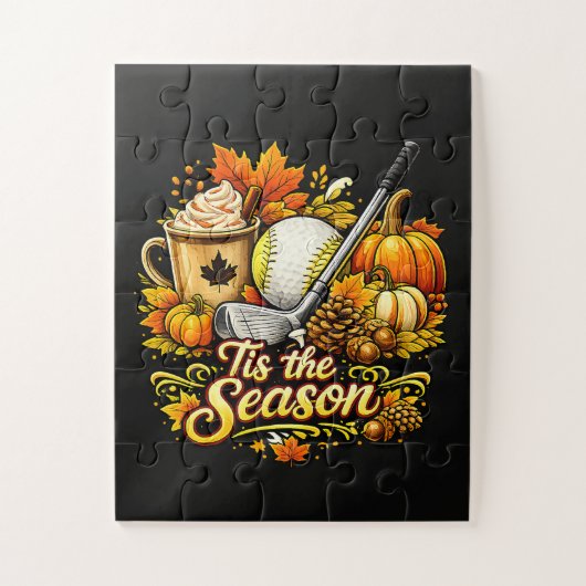 Het Is Het Seizoen Herfst Golf Pompoen Kruid Koffi Legpuzzel (Verticaal)