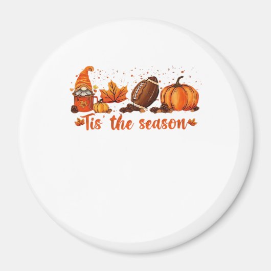 Het Is Het Seizoen Herfst Kabouter Voetbal Ontwerp Magneet (Voorkant)
