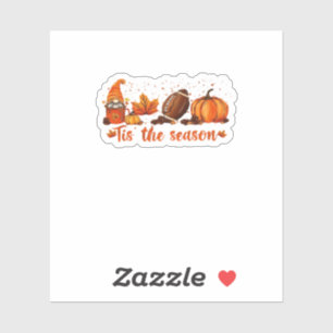 Het Is Het Seizoen Herfst Kabouter Voetbal Ontwerp Sticker