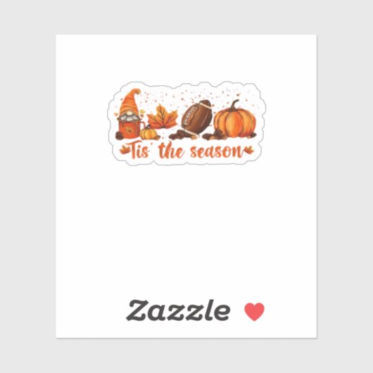 Het Is Het Seizoen Herfst Kabouter Voetbal Ontwerp Sticker (Vel)