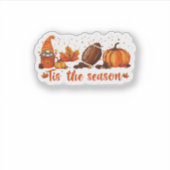 Het Is Het Seizoen Herfst Kabouter Voetbal Ontwerp Sticker (Voorkant)