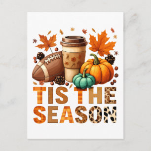Het is het seizoen herfsttijd met voetbal en koffi briefkaart
