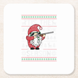Het Is Het Seizoen Herten Gnome Rendier Kerstmis Kartonnen Onderzetters