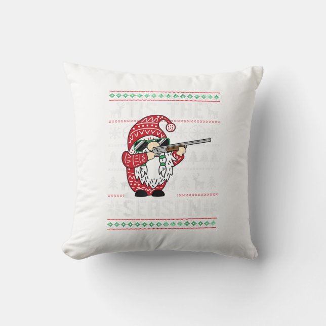 Het Is Het Seizoen Herten Gnome Rendier Kerstmis Kussen (Voorkant)