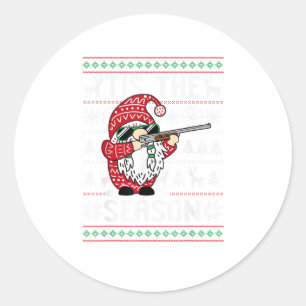 Het Is Het Seizoen Herten Kabouter Rendier Kerstmi Ronde Sticker