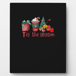 Het Is Het Seizoen Hockey Kerst Koffie Kerstman Fotoplaat