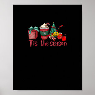 Het Is Het Seizoen Hockey Kerst Koffie Kerstman Poster