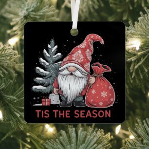 Het Is Het Seizoen Kabouter Kerst Vakantie Winter Metalen Ornament