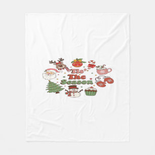Het Is Het Seizoen Kerst Acryl Blok Fleece Deken