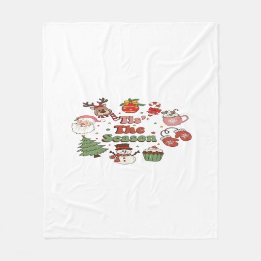 Het Is Het Seizoen Kerst Acryl Blok Fleece Deken (Voorkant)