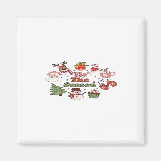 Het Is Het Seizoen Kerst Acryl Blok Magneet (Voorkant)