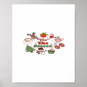 Het Is Het Seizoen Kerst Acryl Blok Poster
