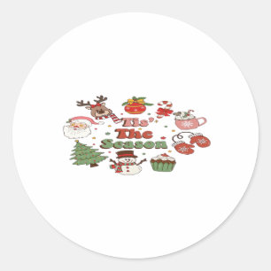 Het Is Het Seizoen Kerst Acryl Blok Ronde Sticker