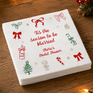 Het is het Seizoen Kerst Bruiloft Feest Servet