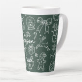 Het is het Seizoen - Kerst Doodle Latte Mok (Rechterhoek)