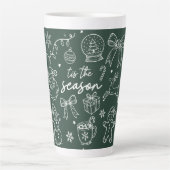Het is het Seizoen - Kerst Doodle Latte Mok (Voorkant)