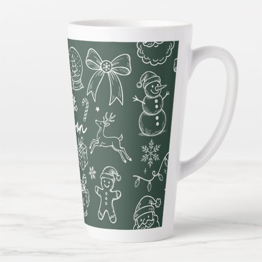 Het is het Seizoen - Kerst Doodle Latte Mok (Rechts)