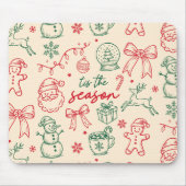 Het is het seizoen - Kerst Doodle Muismat (Voorkant)
