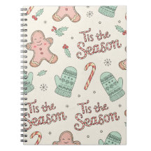 Het is het Seizoen Kerst Doodle Notitieboek | Scha