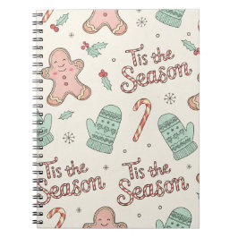 Het is het Seizoen Kerst Doodle Notitieboek | Scha
