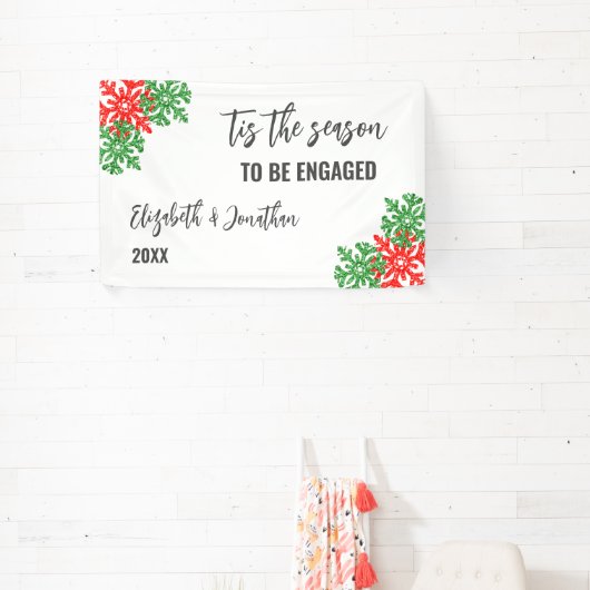 Het Is Het Seizoen Kerst Engagement Feest Spandoek (Insitu)