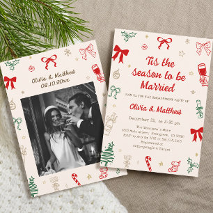 Het is het Seizoen Kerst Huwelijksaankondiging Fee Kaart