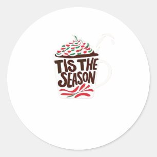 Het Is Het Seizoen Kerst Peppermint Mocha Ronde Sticker