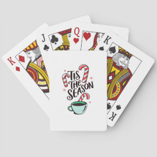 Het Is Het Seizoen Kerst Peppermint Warme Chocolad Pokerkaarten