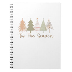 Het Is Het Seizoen Kerstbomen Whimsical Kerstmis Notitieboek