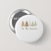 Het Is Het Seizoen Kerstbomen Whimsical Kerstmis Ronde Button 5,7 Cm (Voorkant /achterkant)